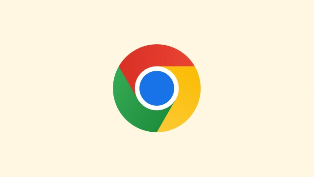 Logo kuli Chrome na żółtym tle.