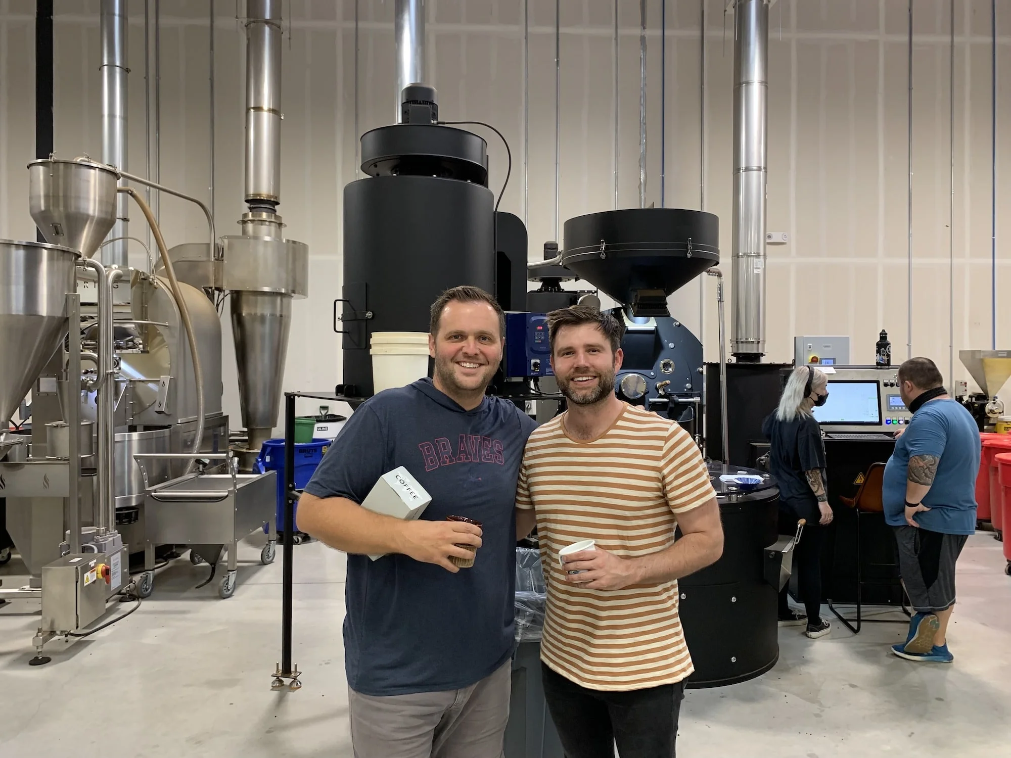 Jake at a coffee roasting facility.